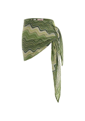 MC2 Saint Barth Sery wave-pattern pareo - Green