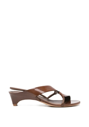 Del Carlo crossover-strap slingback sandals - Brown