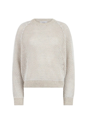Peserico open-knit raglan-sleeve sweater - Neutrals