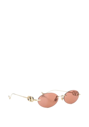 VALENTINO GARAVANI EYEWEAR VLogo geometric-frame sunglasses - Gold