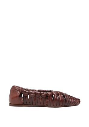 Pantanetti woven leather ballet flats - Brown