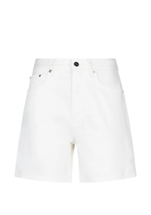 ANINE BING Kat logo-patch denim shorts - Neutrals