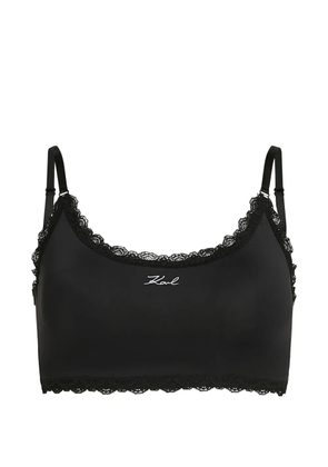 Karl Lagerfeld lace-trim bralette - Black