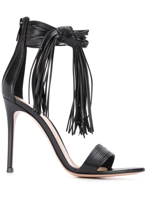 Gianvito Rossi Noelle 105mm fringed sandals - Black