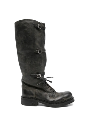 Miu Miu Pre-Owned multi-buckle leather boots - Black