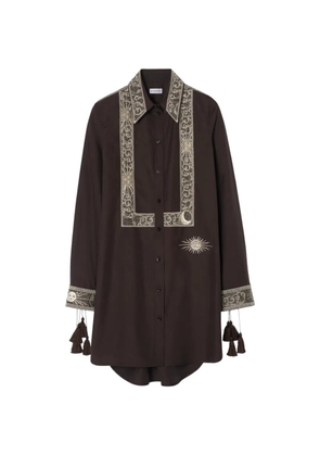 Burberry embroidered silk shirt dress - Brown