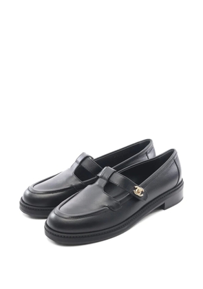 CHANEL Pre-Owned 1986-1988 Coco Mark turn-lock loafers - Black