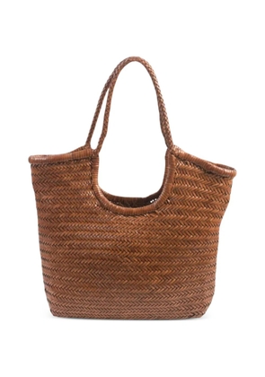 DRAGON DIFFUSION NS Diagonal Triple Jump woven leather tote bag - Brown