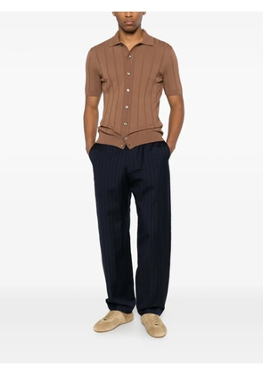 Gran Sasso ribbed-knit short-sleeve shirt - Brown
