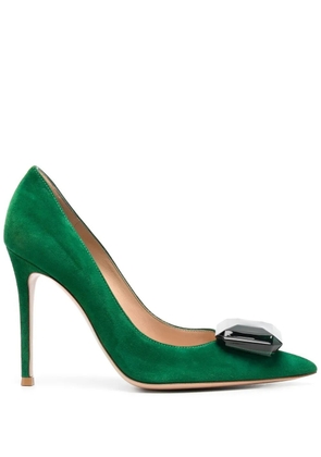 Gianvito Rossi Jaipur 105mm gemstone-embellished pumps - Green