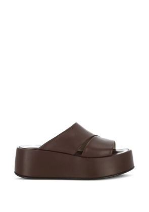 PATRIZIA BONFANTI platform crossover-strap sandals - Brown