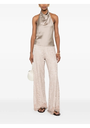 D.Exterior Ricamo lace-overlay palazzo pants - Neutrals