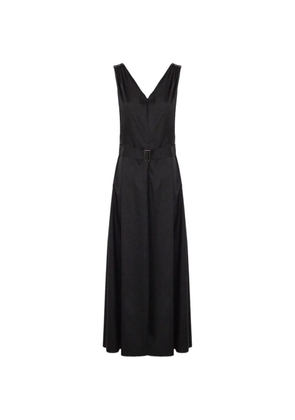 Purotatto belted pleated maxi dress - Black