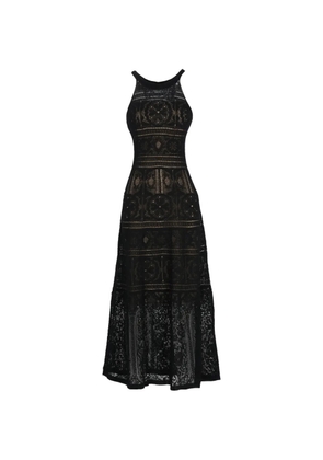 D.Exterior pointelle-knit sleeveless dress - Black
