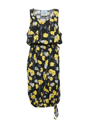 Prada Pre-Owned floral-print silk dress - Black