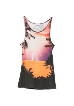 Rabanne graphic-print ribbed tank top - Black