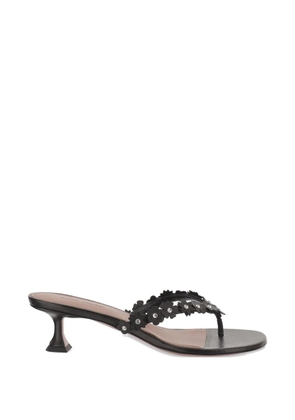 Amina Muaddi Janis floral-appliqué sandals - Black