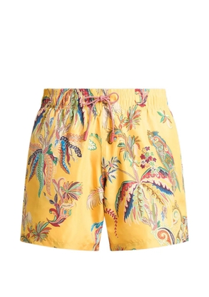 ETRO palm tree-print swim shorts - Yellow