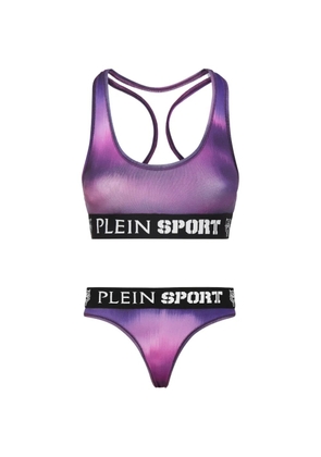 Plein Sport logo-tape racerback lingerie set - Purple