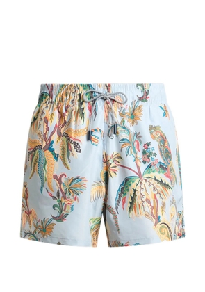 ETRO palm tree-print swim shorts - Blue