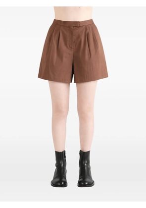 Margaret Howell pleated silk shorts - Brown