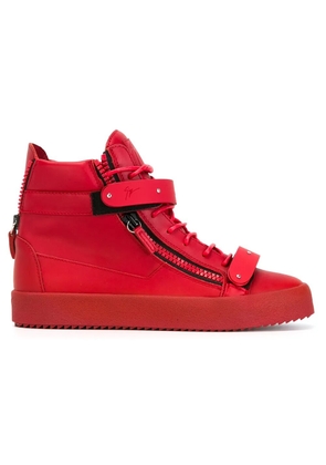 Giuseppe Zanotti zip detail hi-top sneakers - Red