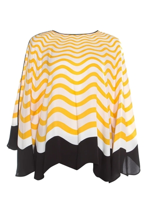 Fendi Pre-Owned Wave-pattern silk top - Yellow