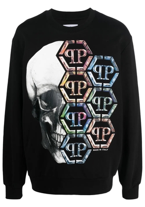Philipp Plein skull-print cotton sweatshirt - Black