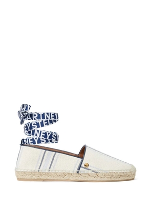 Stella McCartney Gaia striped tie-fastening espadrilles - Neutrals