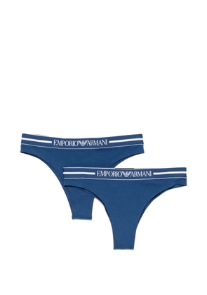 Emporio Armani logo-waistband briefs (set of two) - Blue