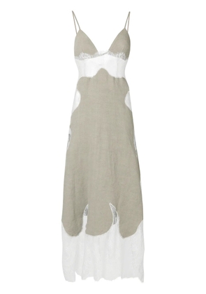 Off-White panelled lace slip dress - Neutrals