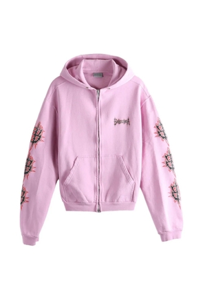 Balenciaga Sacré Cœur graphic-print zip-up hoodie - Pink