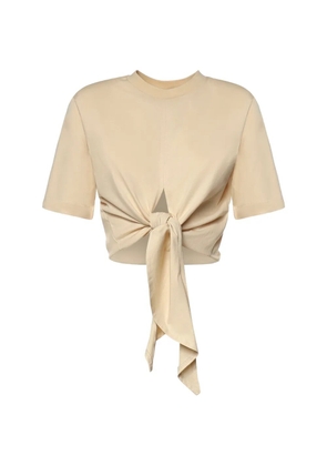 Nineminutes knot-detail cropped T-shirt - Neutrals