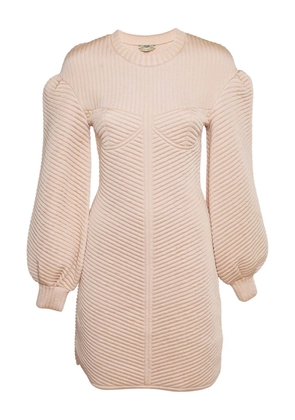 Fendi Pre-Owned quilted balloon-sleeve dress - Pink