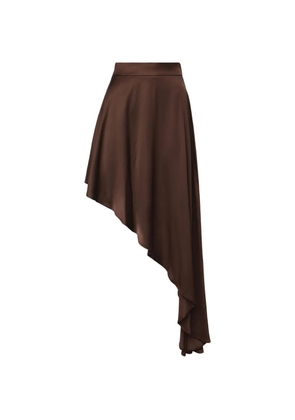 Nineminutes asymmetric high-waisted skirt - Brown
