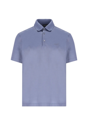 Zegna embroidered short-sleeved polo shirt - Blue