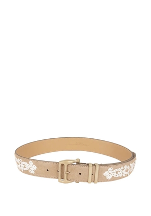 Ermanno Scervino embroidered suede belt - Neutrals