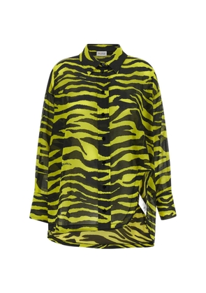 The Attico Il Primo Bagno animal-print cotton shirt - Yellow