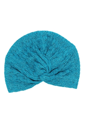 Missoni lamé-trim knit turban - Blue