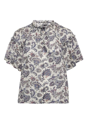 Isabel Marant Vintage pre-owned Nes paisley ruffle top - Neutrals