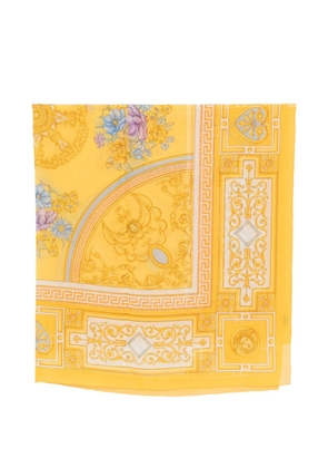 Versace Pre-Owned 1990s Greca-print floral-print scarf - Yellow