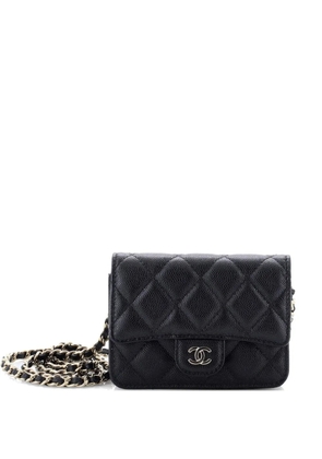 CHANEL Pre-Owned Classic Flap with Chain Quilted Caviar Small clutch bag - Black