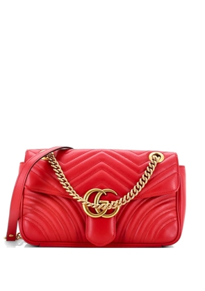 Gucci Pre-Owned GG Marmont Flap Bag Matelasse Leather Medium shoulder bag - Red