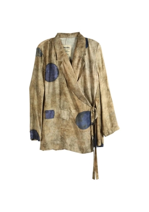 Uma Wang polka-dot wrap jacket - Brown