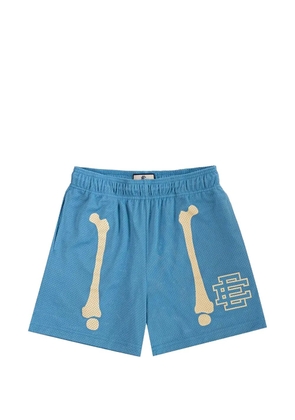 ERIC EMANUEL EE logo-detail bone-print shorts - Blue