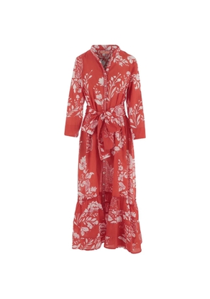 PEP'S floral-print ruffled midi dress - Red