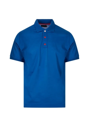 Kiton logo-button polo shirt - Blue