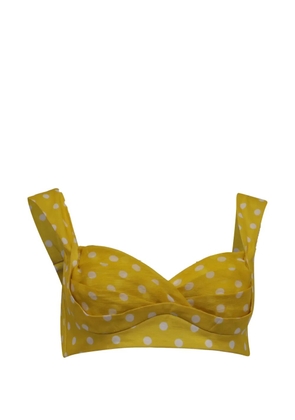 ZIMMERMANN Polka dot pleated top - Yellow