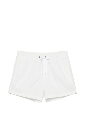 Sundek stripe-trim swim shorts - White