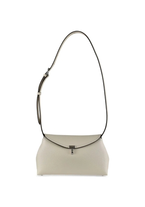 TOTEME grained-leather T-Lock shoulder bag - White